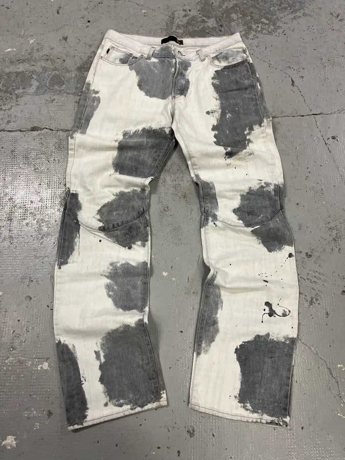 2000s Cavalli Grey Stains White Jeans HfywXUc 0