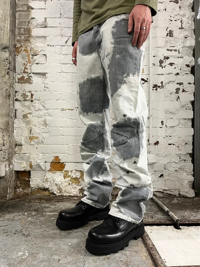 2000s Cavalli Grey Stains White Jeans HfywXUc 2