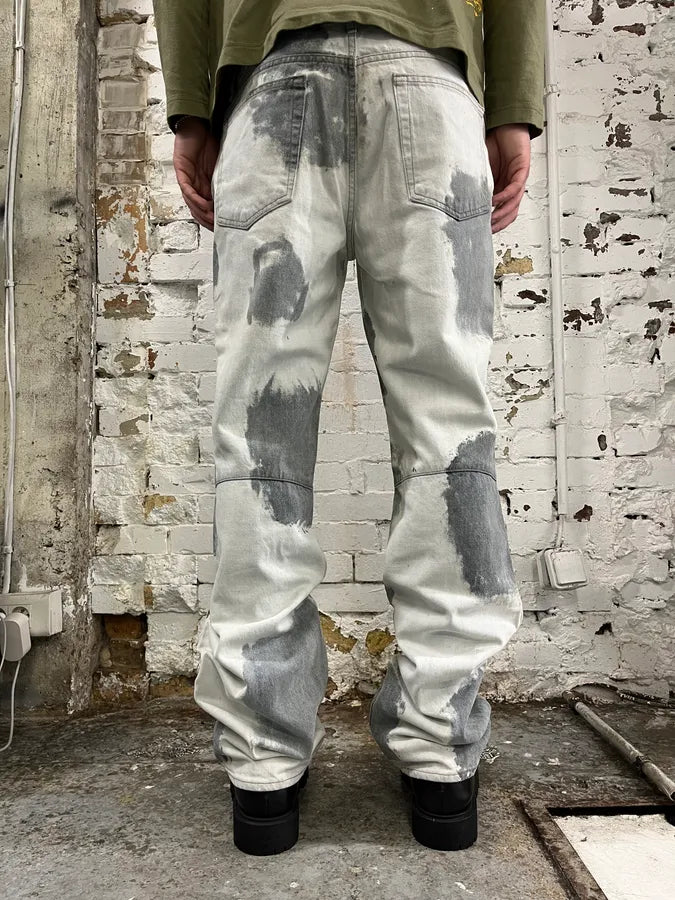 2000s Cavalli Grey Stains White Jeans HfywXUc 3