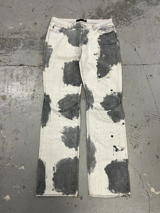 2000s Cavalli Grey Stains White Jeans HfywXUc 4