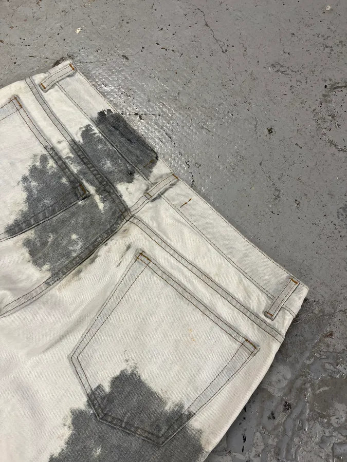 2000s Cavalli Grey Stains White Jeans HfywXUc 7