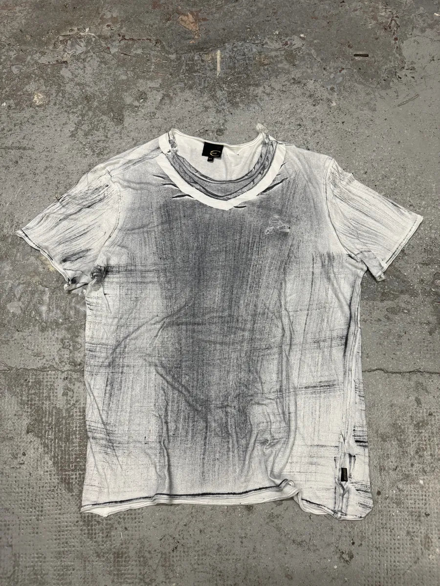 2000s Cavalli Grey Trompe L’oeil Effect Tee-Shirt (M/L) jOuFlzF 0