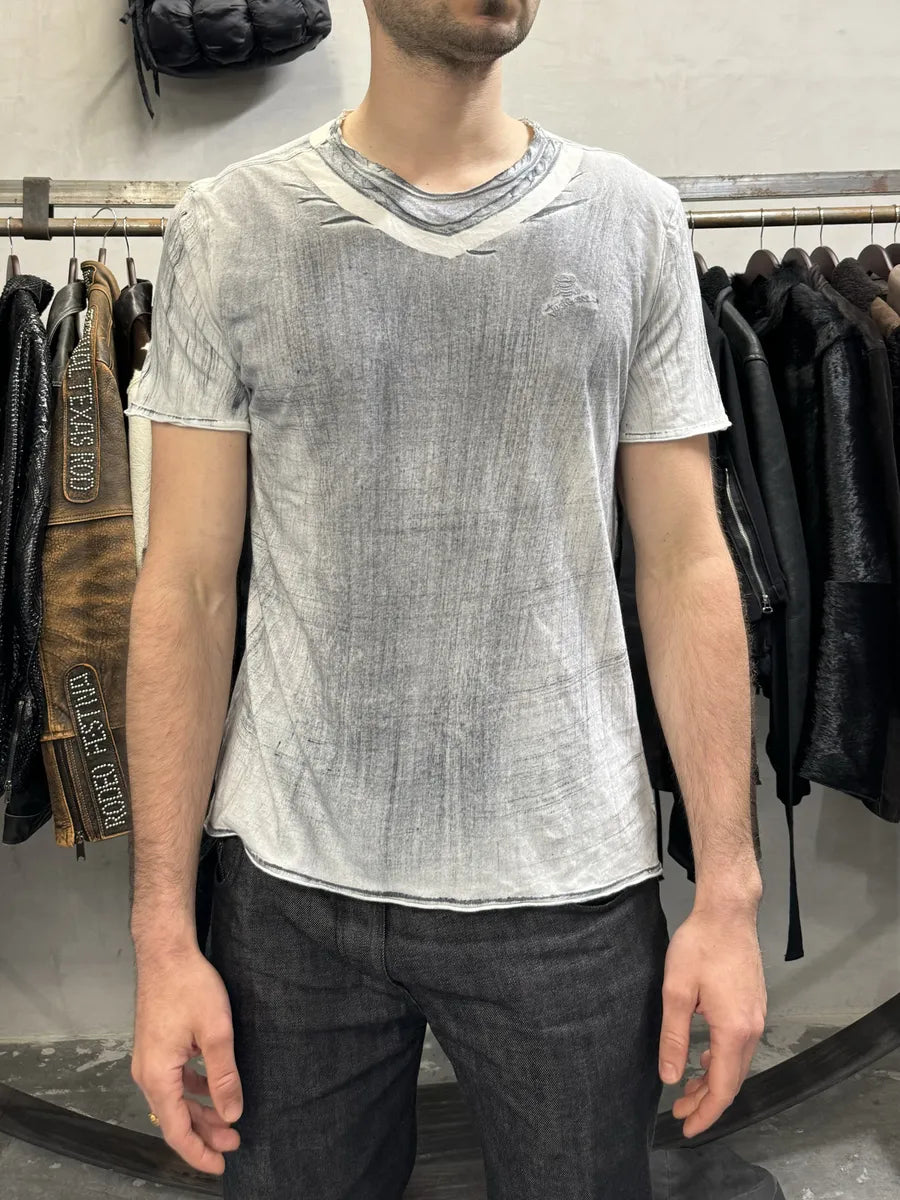 2000s Cavalli Grey Trompe L’oeil Effect Tee-Shirt (M/L) jOuFlzF 2