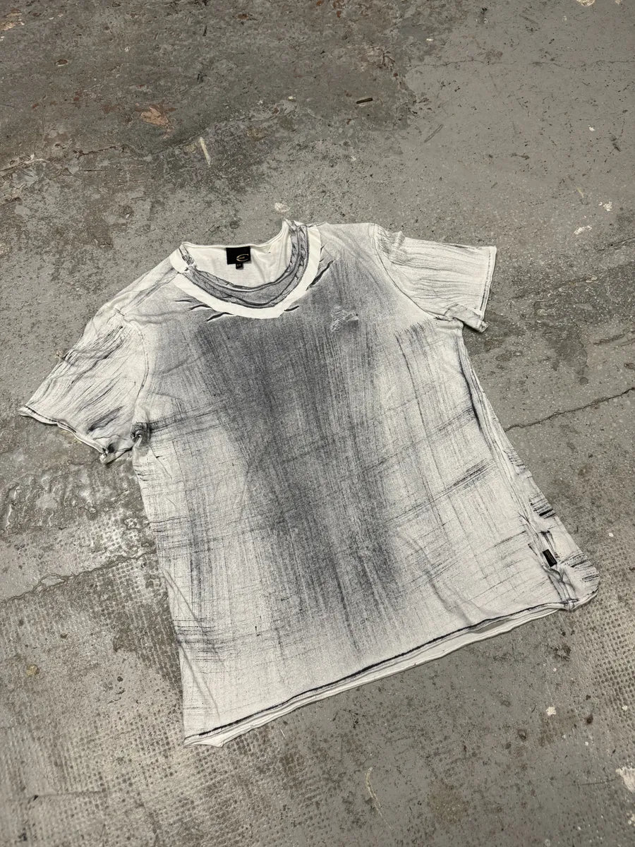 2000s Cavalli Grey Trompe L’oeil Effect Tee-Shirt (M/L) jOuFlzF 4