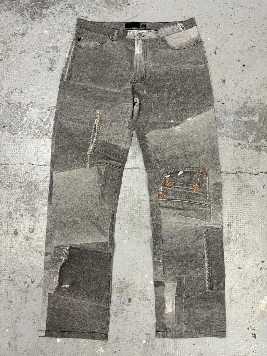 2000s Cavalli Grey Trompe L’oeil Pockets Pants cXeAZDH 0