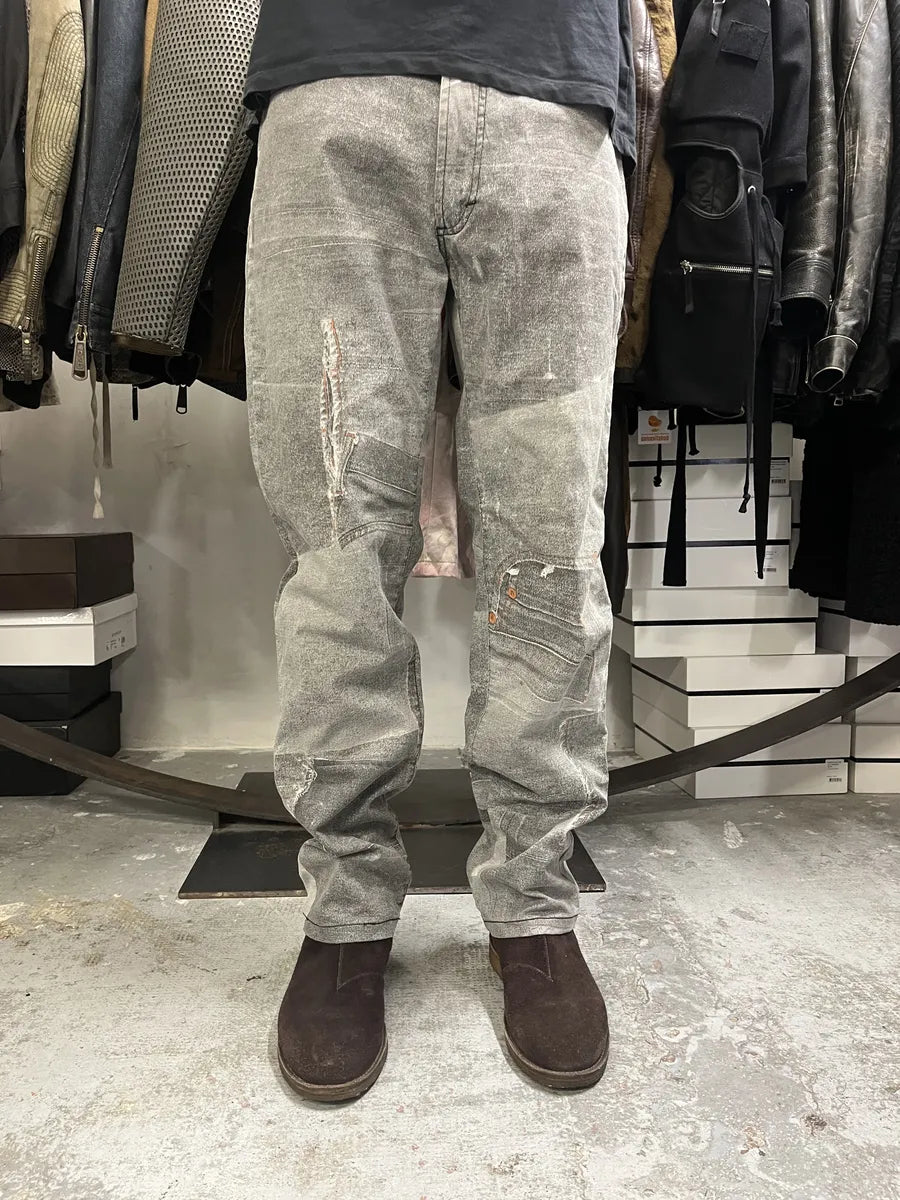 2000s Cavalli Grey Trompe L’oeil Pockets Pants cXeAZDH 1