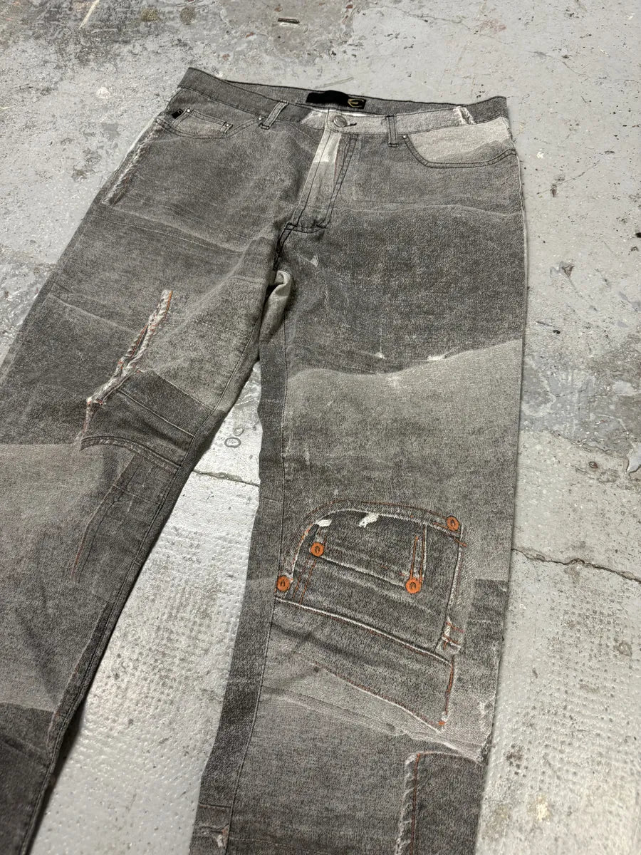 2000s Cavalli Grey Trompe L’oeil Pockets Pants cXeAZDH 10