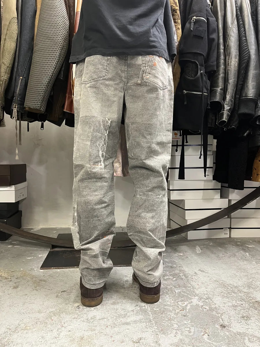 2000s Cavalli Grey Trompe L’oeil Pockets Pants cXeAZDH 3