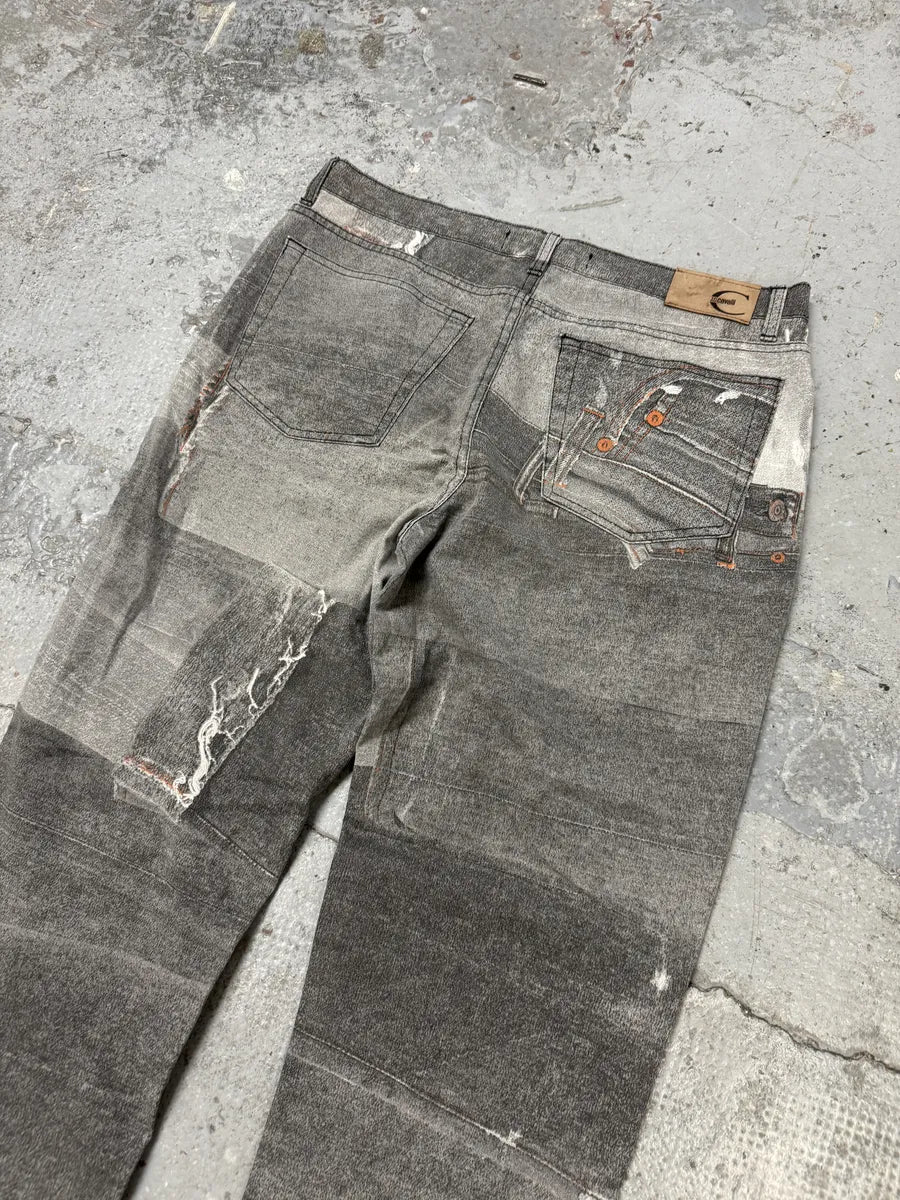 2000s Cavalli Grey Trompe L’oeil Pockets Pants cXeAZDH 5