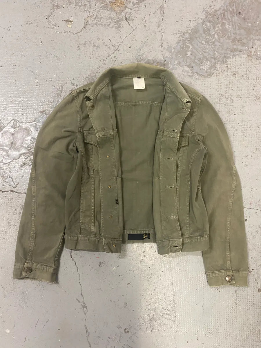 2000s Cavalli Faded Green Light Trucker Jacket qXdNafL 4