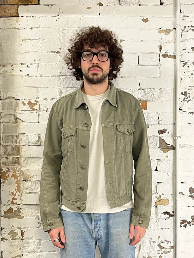 2000s Cavalli Faded Green Light Trucker Jacket qXdNafL 1