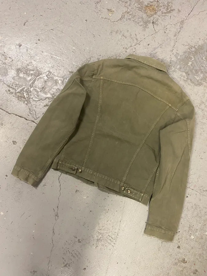2000s Cavalli Faded Green Light Trucker Jacket qXdNafL 5