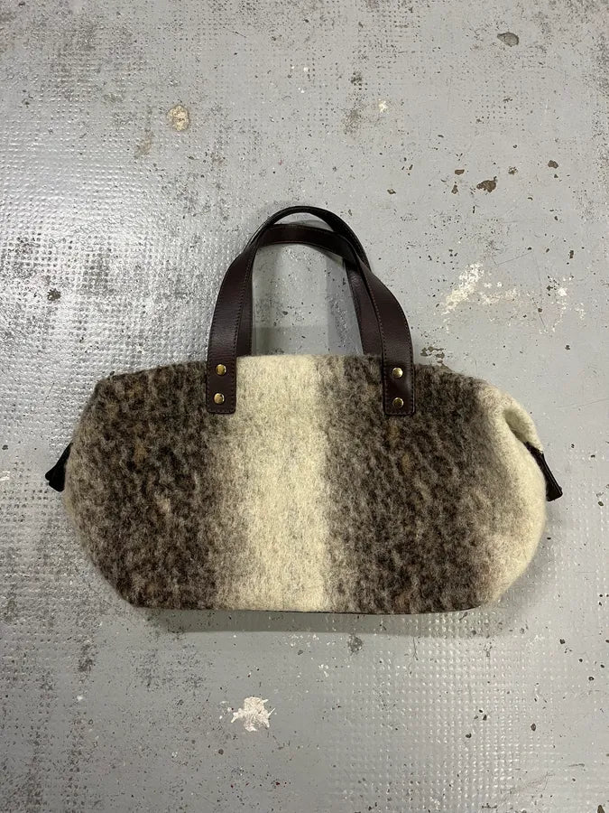2000s Cavalli Grey Wool Mohair Handle Bag ABPgivK 2