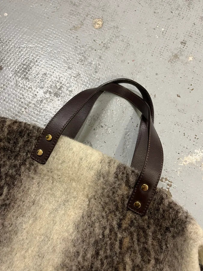2000s Cavalli Grey Wool Mohair Handle Bag ABPgivK 3