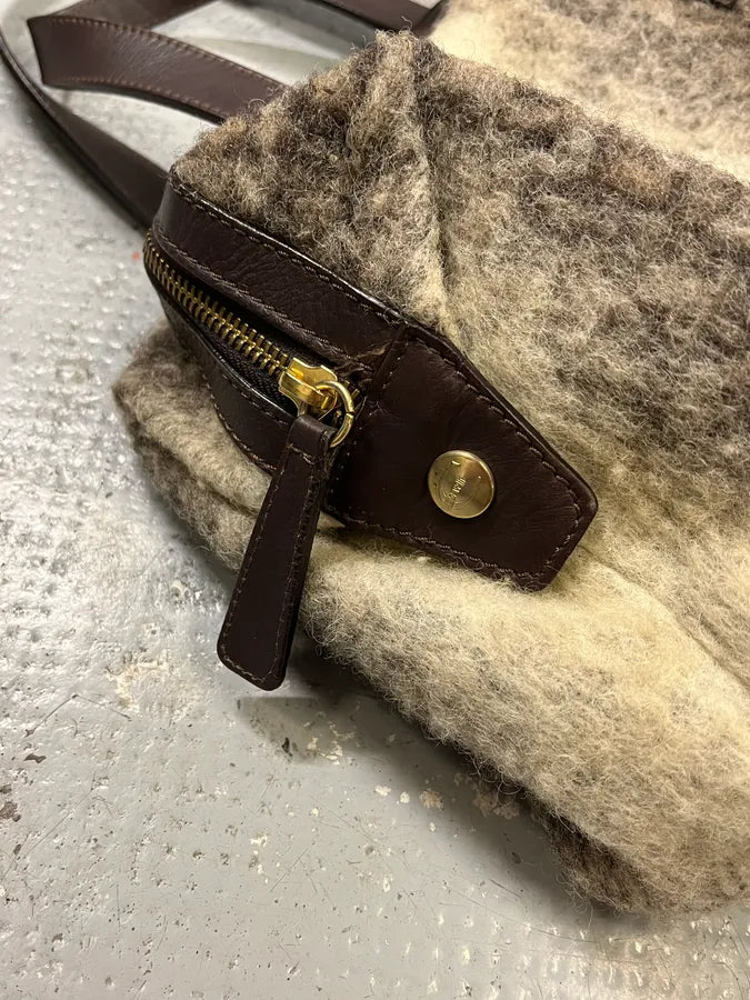 2000s Cavalli Grey Wool Mohair Handle Bag ABPgivK 4