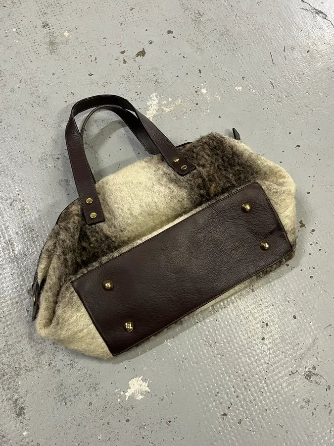2000s Cavalli Grey Wool Mohair Handle Bag ABPgivK 5