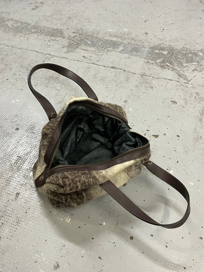 2000s Cavalli Grey Wool Mohair Handle Bag ABPgivK 6