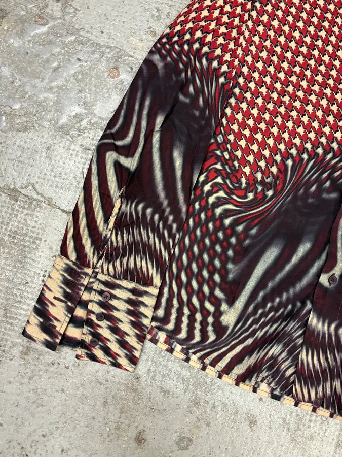 SS2001 Cavalli Hallucination Red Pixel Shirt dELSnwM 6