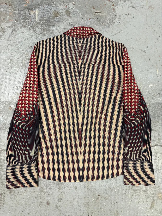 SS2001 Cavalli Hallucination Red Pixel Shirt dELSnwM 5