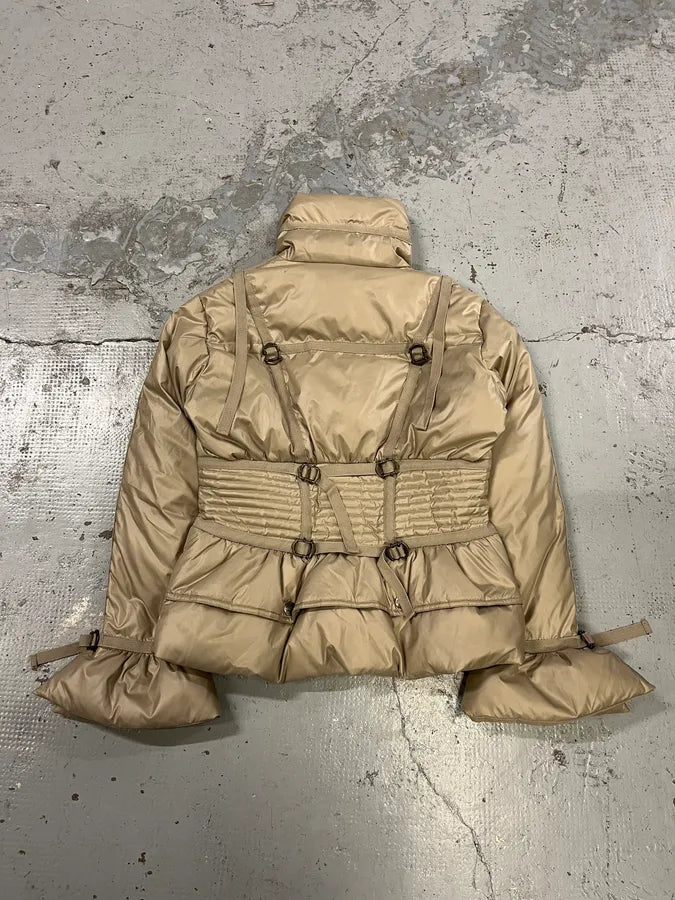 2000s Cavalli Harness Bondage Beige Puffer Jacket nOxbrkq 6
