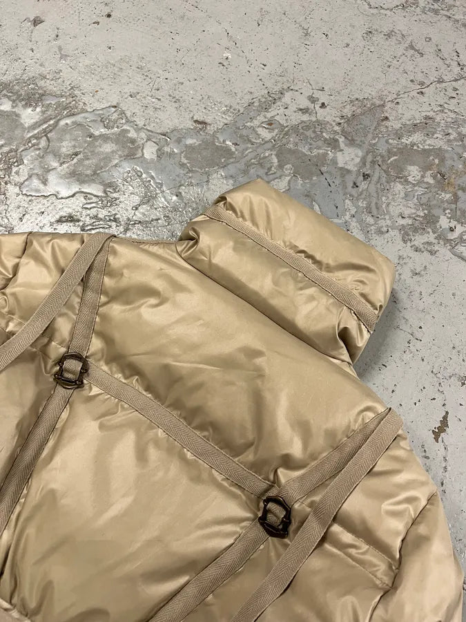 2000s Cavalli Harness Bondage Beige Puffer Jacket nOxbrkq 8