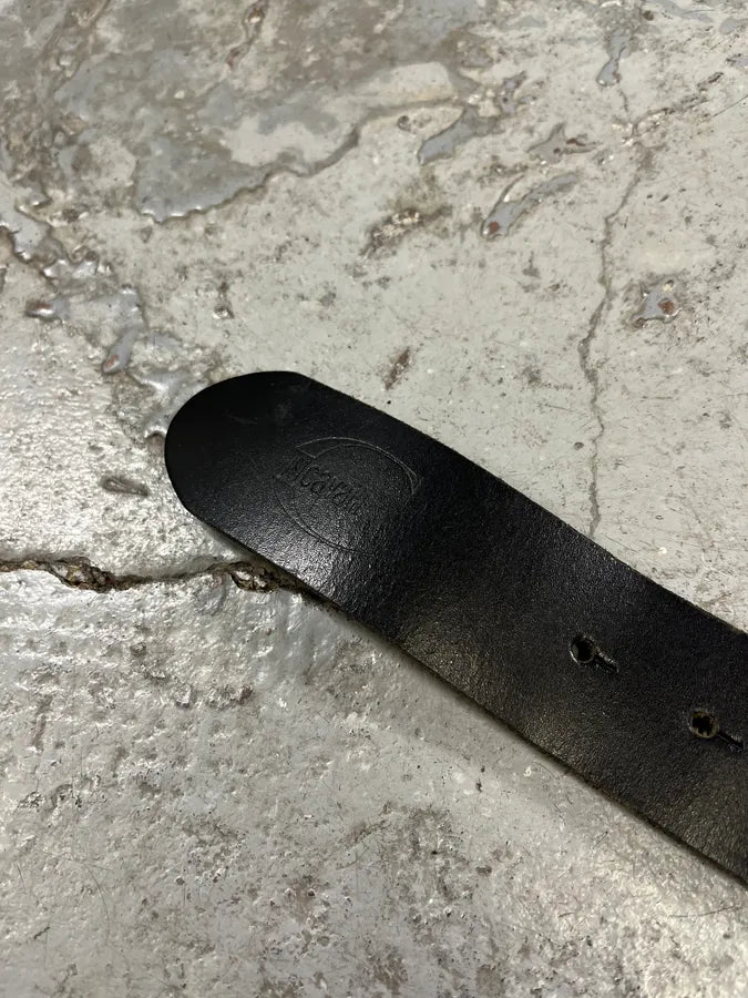 2000s Cavalli Heart Ornament Black Leather Belt NwYuxqI 6