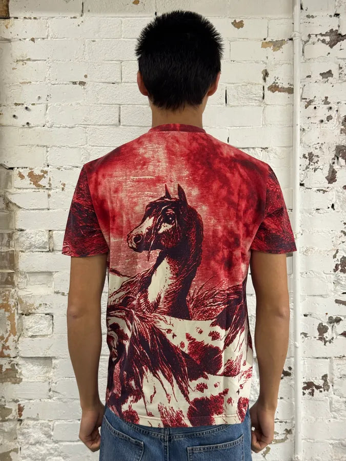 2000s Cavalli Horse Red Evil T-Shirt AahPuqT 2