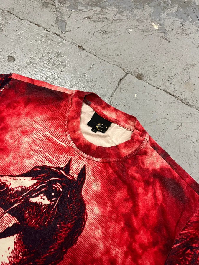 2000s Cavalli Horse Red Evil T-Shirt AahPuqT 3