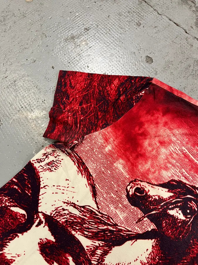 2000s Cavalli Horse Red Evil T-Shirt AahPuqT 4