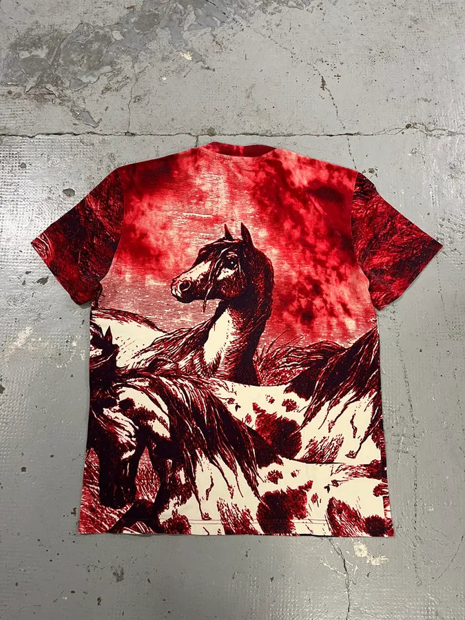 2000s Cavalli Horse Red Evil T-Shirt AahPuqT 5