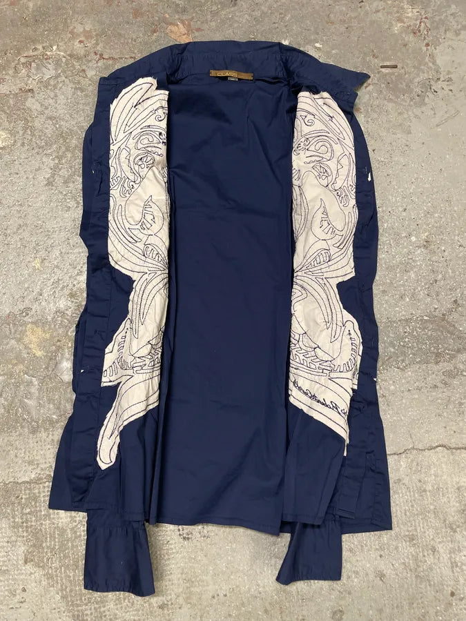 2000s Cavalli Imperial Birds Embroideries Shirt (L/XL) xaZZGor 6