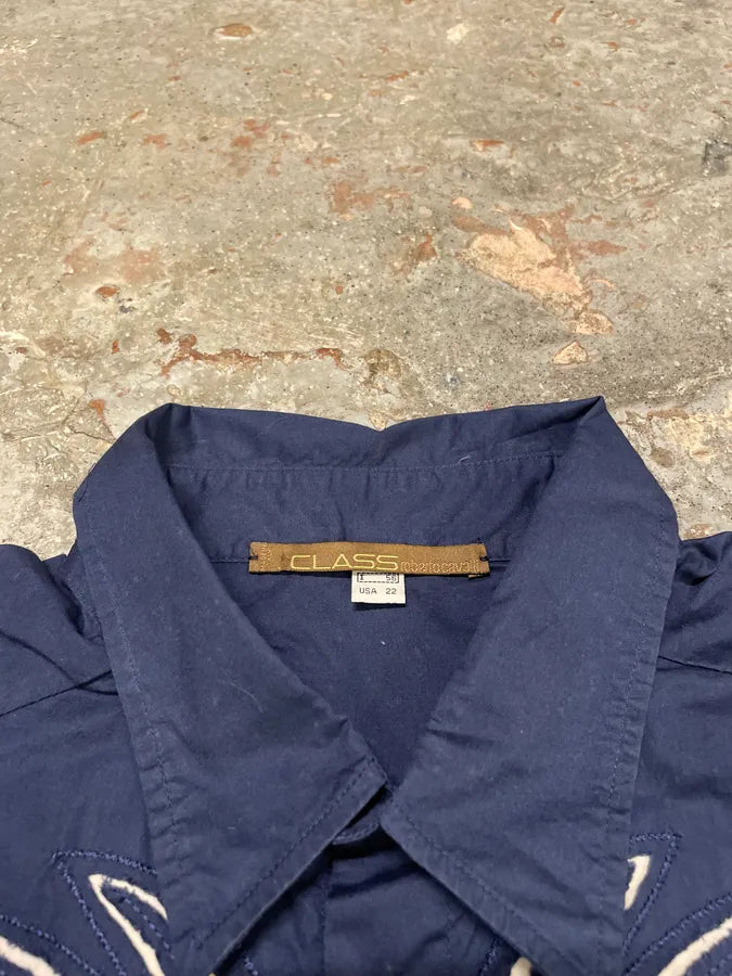 2000s Cavalli Imperial Birds Embroideries Shirt (L/XL) xaZZGor 8