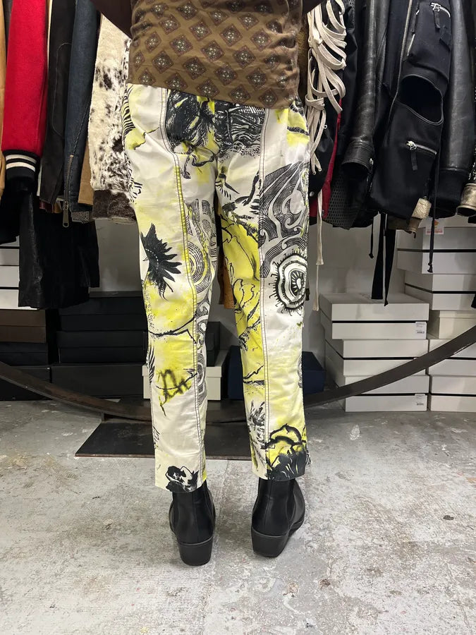 2000s Cavalli Ink Adventure World White Pants qDQTqHl 3