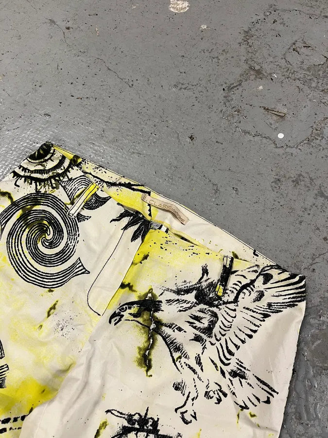 2000s Cavalli Ink Adventure World White Pants qDQTqHl 4