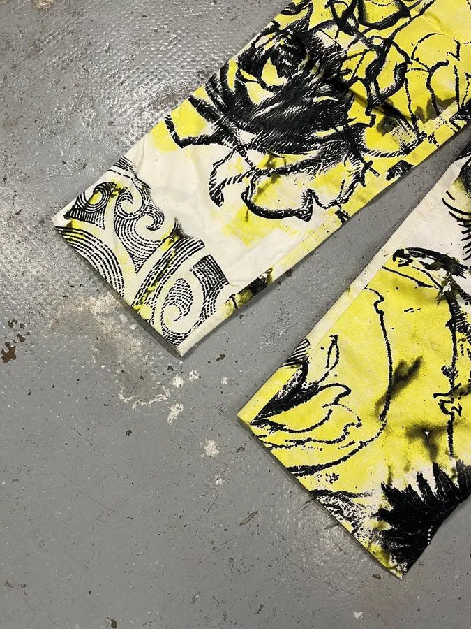 2000s Cavalli Ink Adventure World White Pants qDQTqHl 5