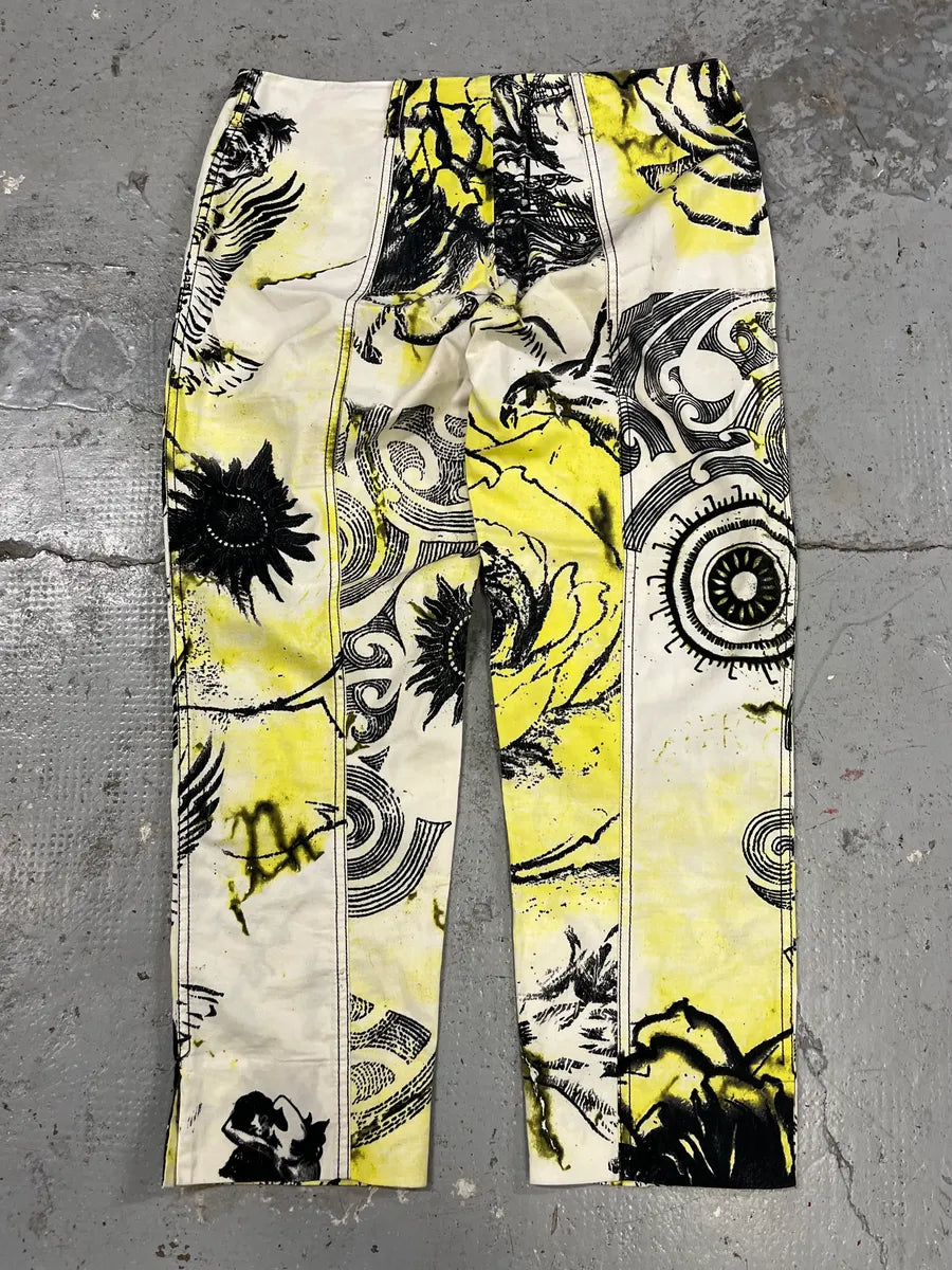 2000s Cavalli Ink Adventure World White Pants qDQTqHl 6