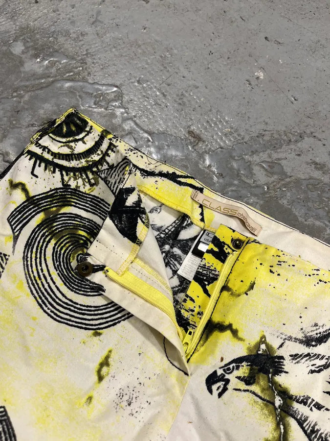 2000s Cavalli Ink Adventure World White Pants qDQTqHl 7