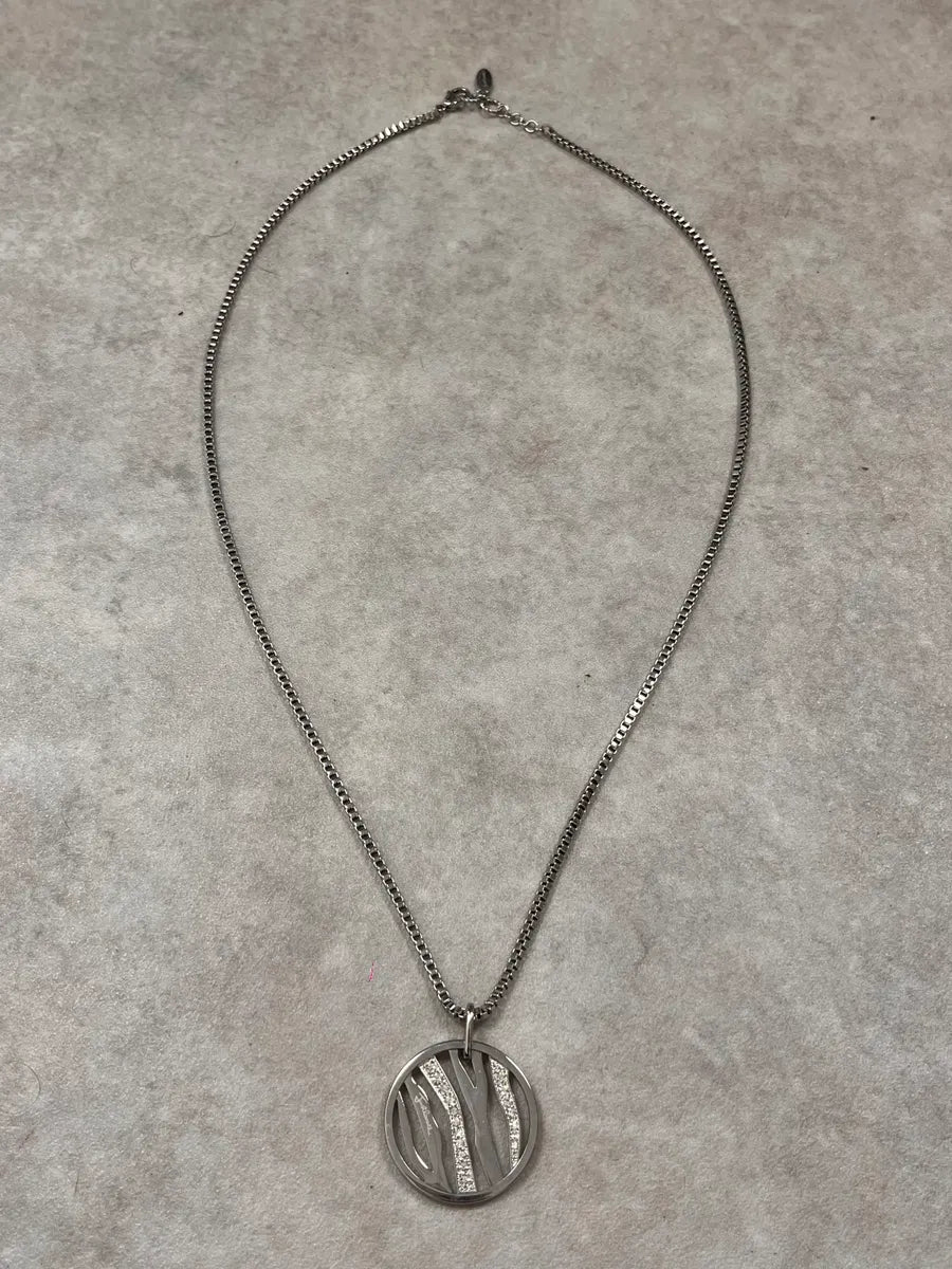 2000s Cavalli Irregular Stress Circular Pendant Necklace JRuJLeO 1