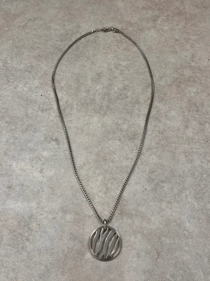 2000s Cavalli Irregular Stress Circular Pendant Necklace JRuJLeO 4