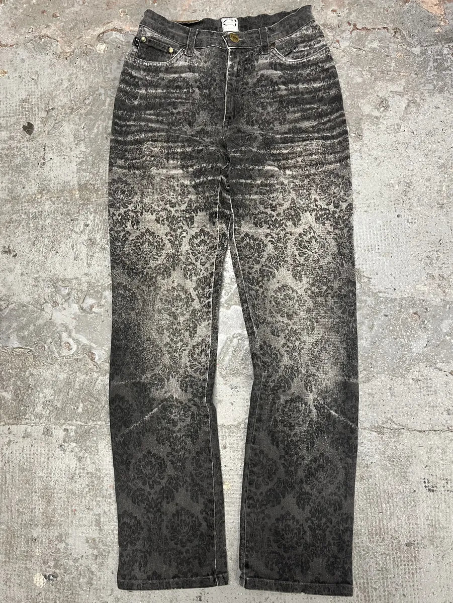 2000s Cavalli Jeans Grey Arabic Pattern Pants (XS/S) ZvMGBwS 0