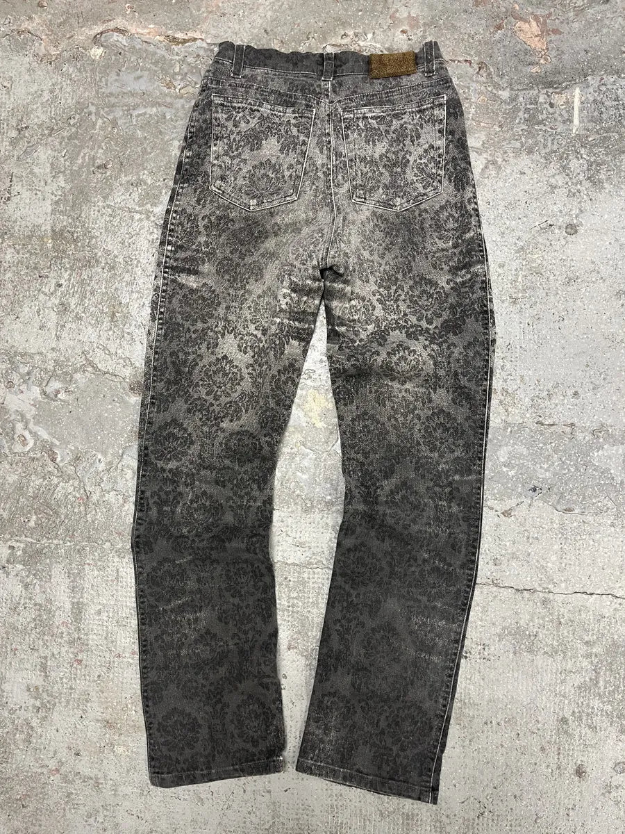 2000s Cavalli Jeans Grey Arabic Pattern Pants (XS/S) ZvMGBwS 1