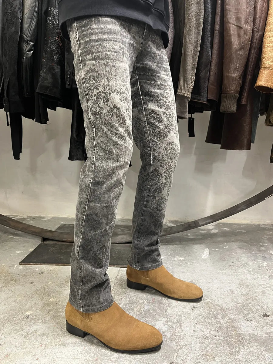 2000s Cavalli Jeans Grey Arabic Pattern Pants (XS/S) ZvMGBwS 2