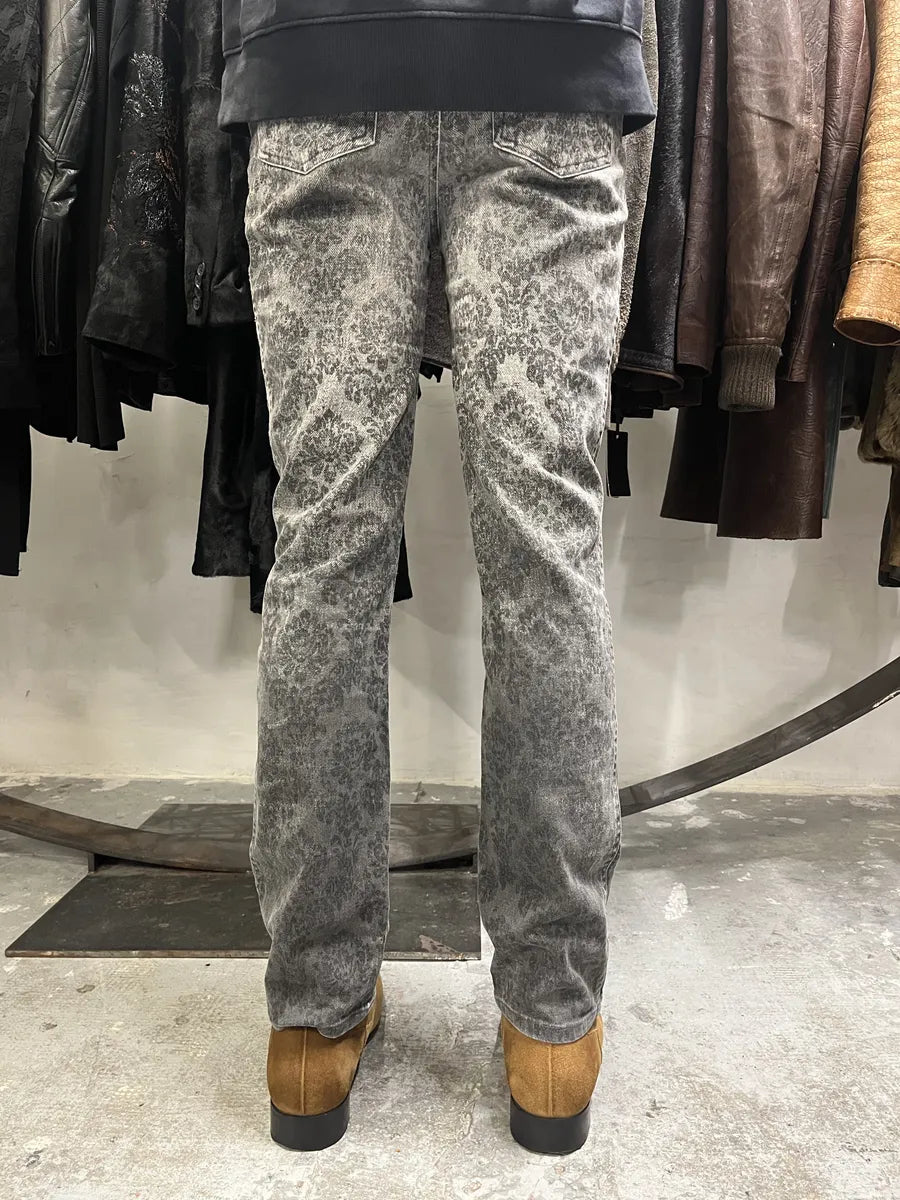 2000s Cavalli Jeans Grey Arabic Pattern Pants (XS/S) ZvMGBwS 3