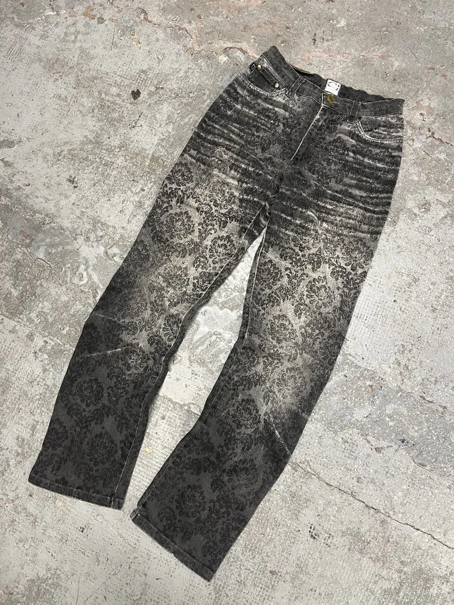 2000s Cavalli Jeans Grey Arabic Pattern Pants (XS/S) ZvMGBwS 5