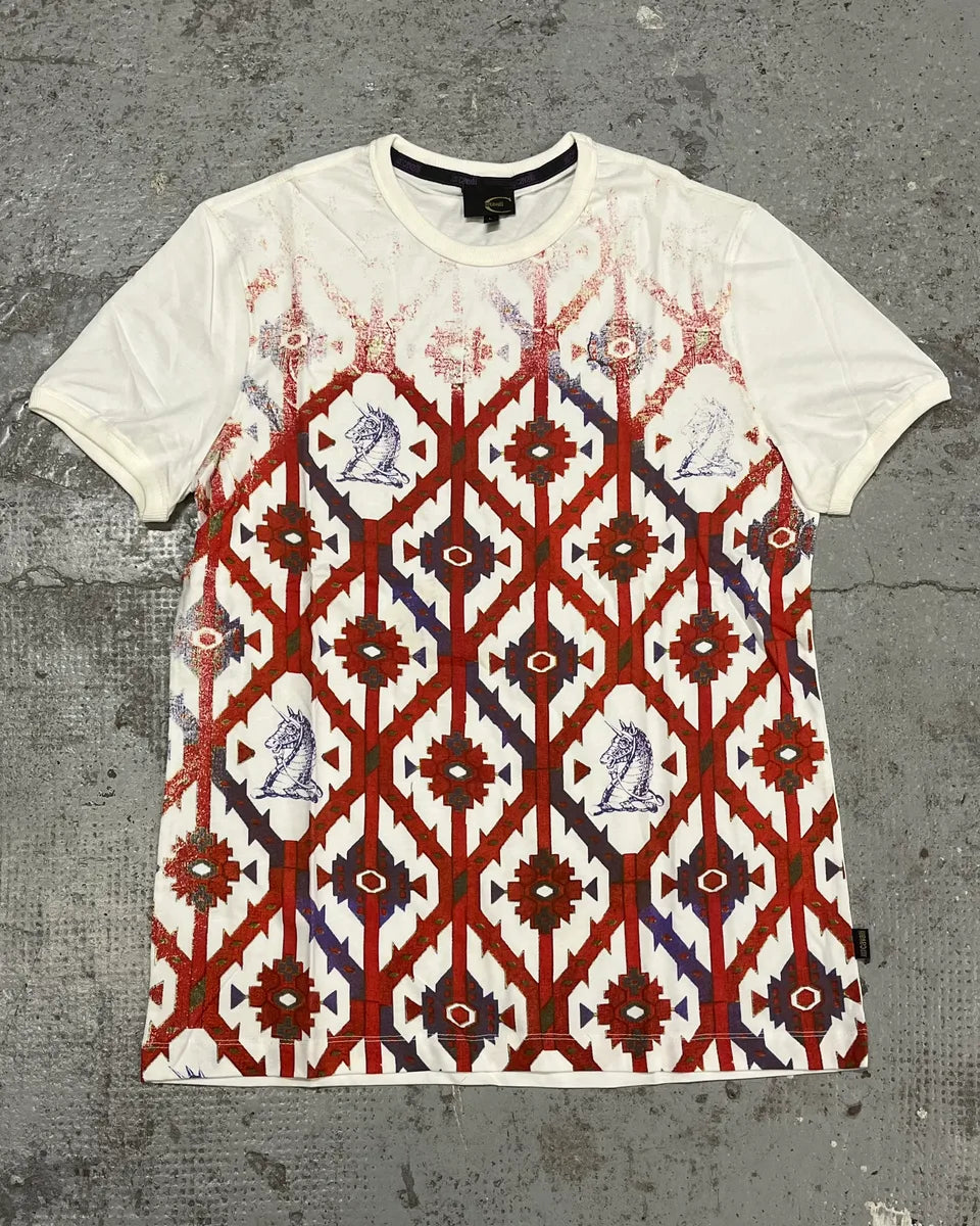 2000s Cavalli Knighs Curse White T-Shirt XjYektJ 0