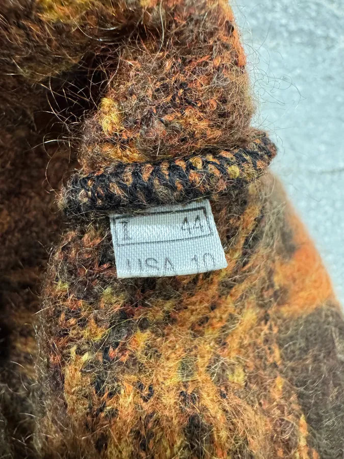 2000s Cavalli Lava Red Exotic Wool Fur Cardigan (XS) 11