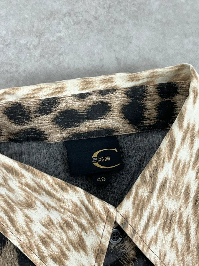 2000s Cavalli Leopard Beige Shirt hVtQeli 6