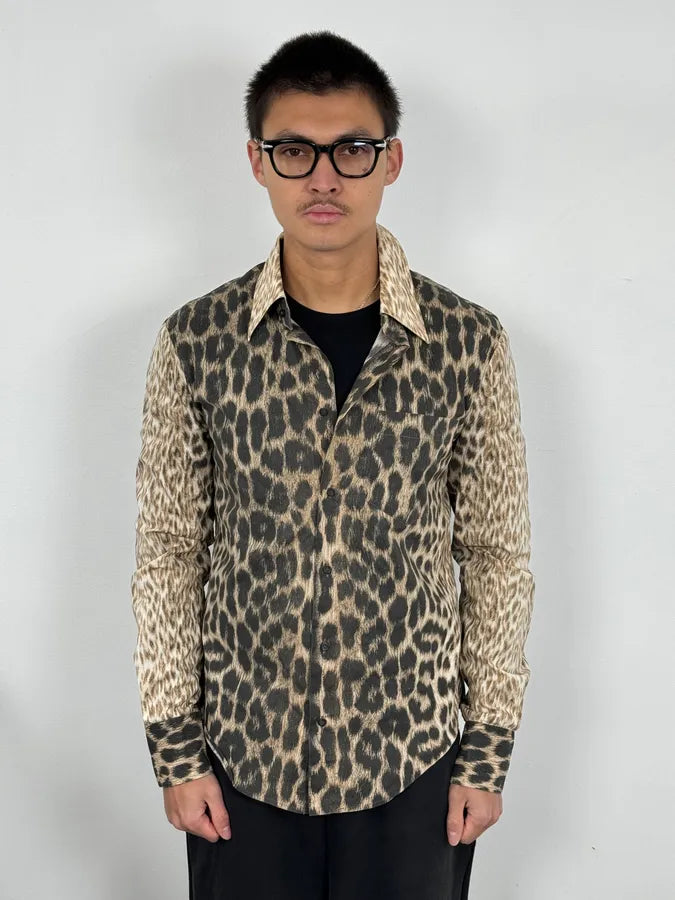 2000s Cavalli Leopard Beige Shirt hVtQeli 1