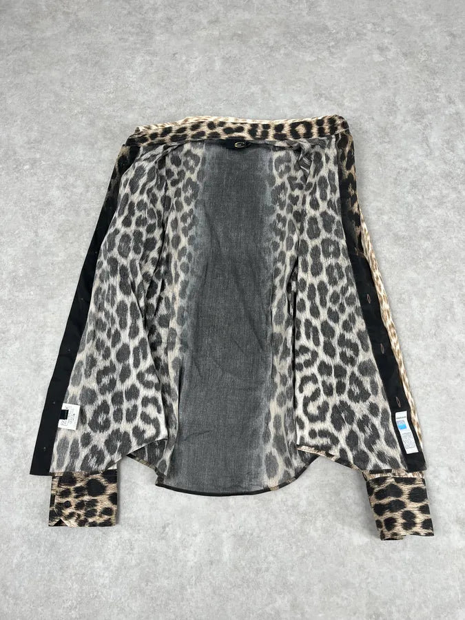2000s Cavalli Leopard Beige Shirt hVtQeli 8