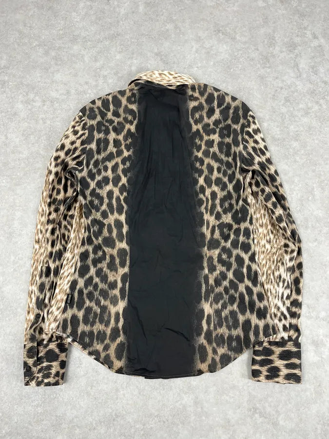 2000s Cavalli Leopard Beige Shirt hVtQeli 5